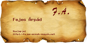 Fejes Árpád névjegykártya