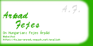 arpad fejes business card